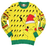 Pokemon - Gestrickter Weihnachtspullover - Gelb - Pikachu