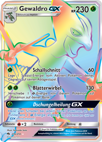 Echo des Donners - 216/214 - Gewaldro GX - Secret Rare - Rainbow