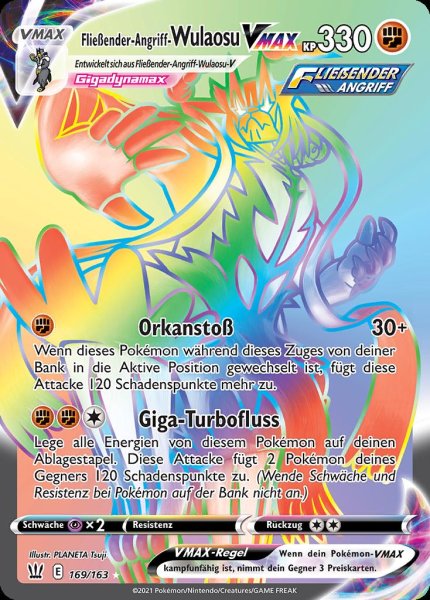 Kampfstile - 169/163 - Fließender-Angriff-Wulaosu VMAX - Secret Rare - Rainbow Rare