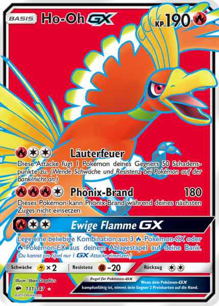 Nacht in Flammen - Ho-Oh GX - 131/147 - Ultra Rare - Full Art