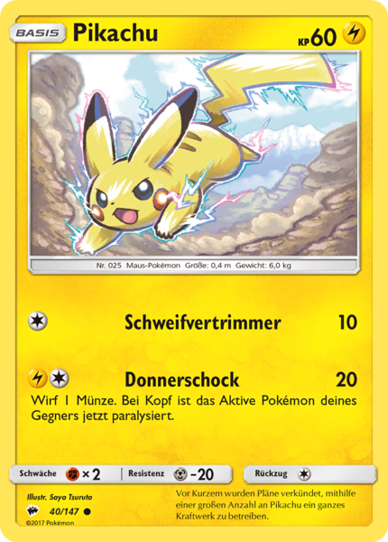 Nacht in Flammen - Pikachu - 040/147 - Common