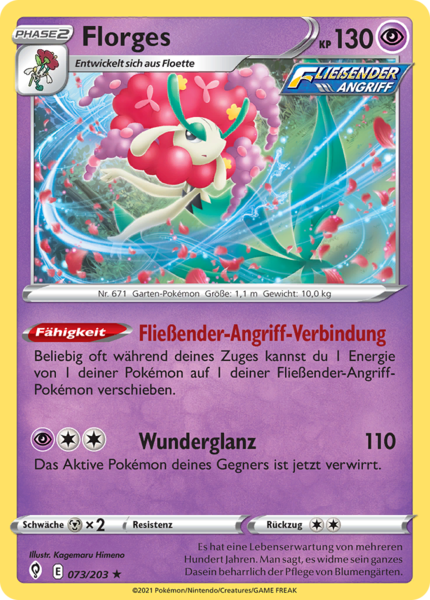 Drachenwandel - 073/203 - Florges - Rare - Reverse Holo