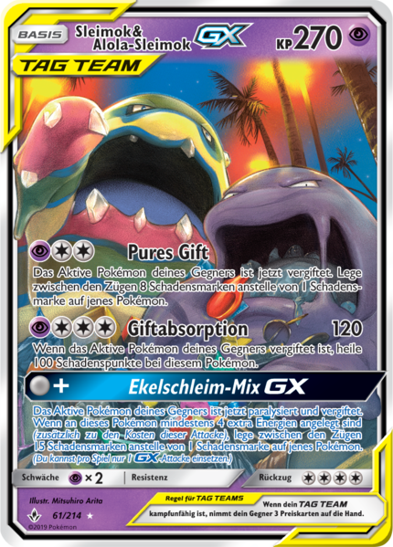 Kräfte im Einklang - 61/214 - Sleimok & Alola-Sleimok GX - Ultra Rare