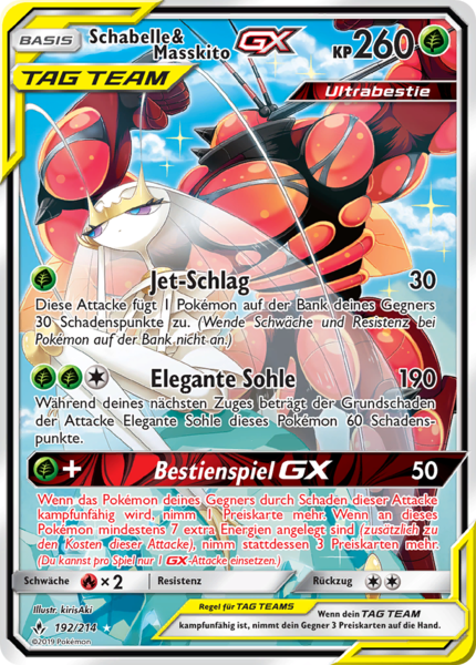 Kräfte im Einklang - 192/214 - Schabelle & Masskito GX - Ultra Rare - Alternative Full Art