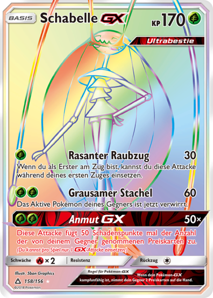 Ultra-Prisma - 158/156 - Schabelle GX - Secret Rare - Rainbow