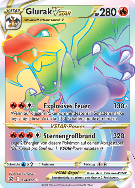 Carte Pokémon ARCEUS-VSTAR Rainbow Rare Secrète - 176/172 - PV280
