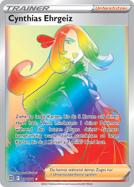 Strahlende Sterne - 178/172 - Cynthias Ehrgeiz - Secret Rare - Rainbow