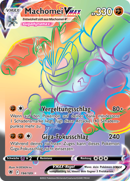 Astralglanz - 194/216 - Machomei VMAX - Secret Rare - Rainbow