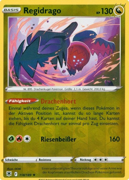 Astralglanz - 118/216 - Regidrago - Rare - Reverse Holo