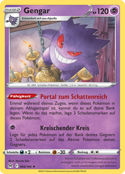 Bestelle Jetzt Gengar 066 196 Verlorener Ursprung Holo Rare Bei GECO 0 99