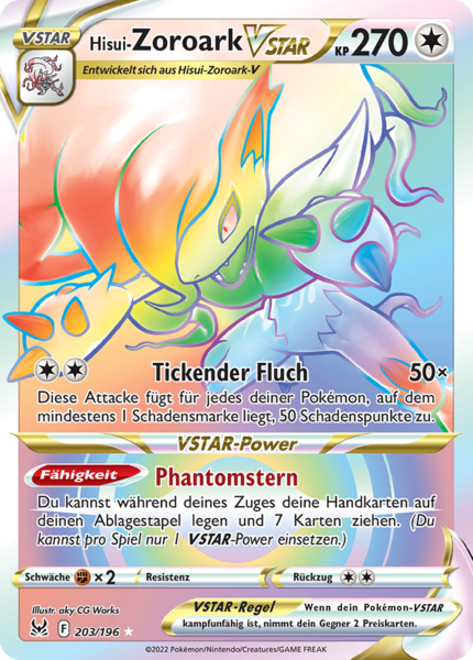 Verlorener Ursprung - 203/196 - Hisui-Zoroark VSTAR - Secret Rare - Rainbow