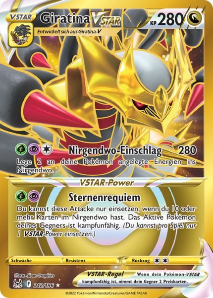 Verlorener Ursprung - 212/196 - Giratina VSTAR - Secret Rare - Rainbow