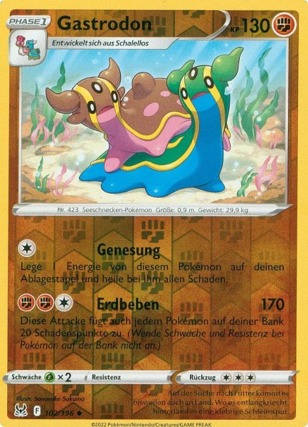 Verlorener Ursprung - 102/196 - Gastrodon - Uncommon - Reverse Holo