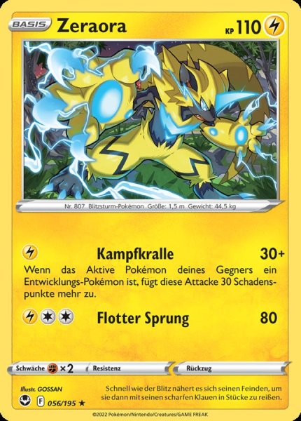 Silberne Sturmwinde - 056/195 - Zeraora - Rare