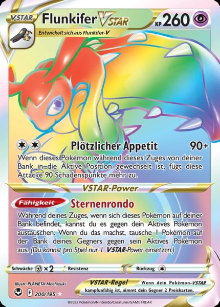 Silberne Sturmwinde - 200/195 - Flunkifer VSTAR - Secret Rare - Rainbow