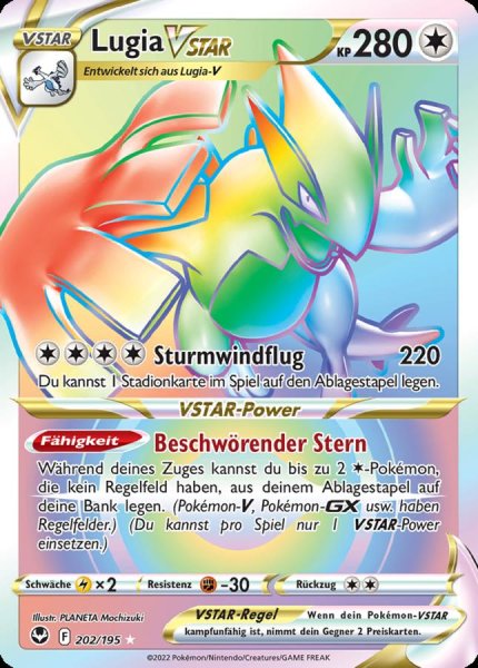 Silberne Sturmwinde - 202/195 - Lugia VSTAR - Secret Rare - Rainbow