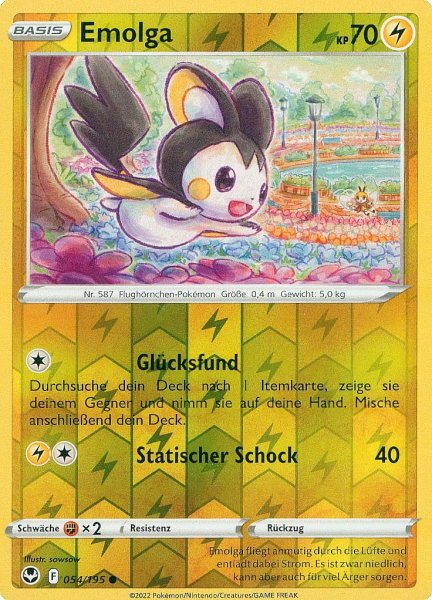 Silberne Sturmwinde - 054/195 - Emolga - Common - Reverse Holo