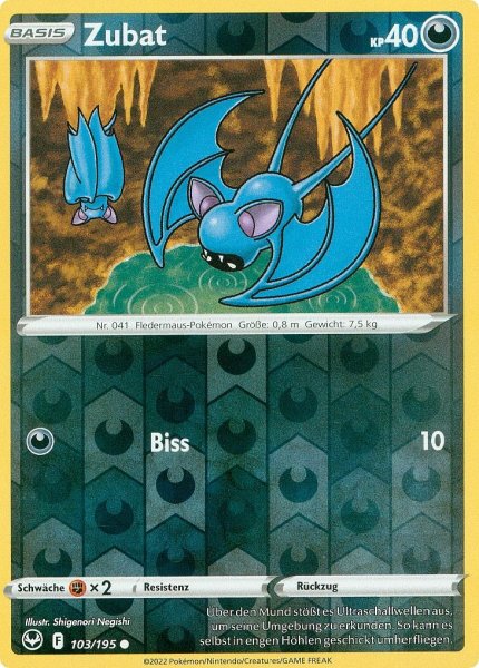 Silberne Sturmwinde - 103/195 - Zubat - Common - Reverse Holo