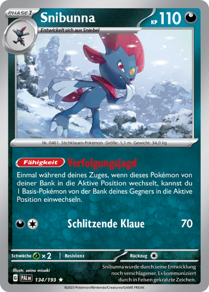 Entwicklungen in Paldea - 134/193 - Snibunna - Holo Rare