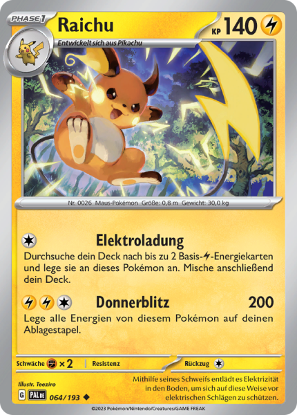 Entwicklungen in Paldea - 064/193 - Raichu - Uncommon