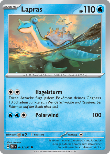 Obsidianflammen - 045/197 - Lapras - Uncommon