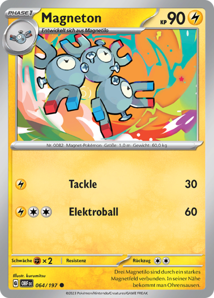 Obsidianflammen - 064/197 - Magneton - Common - Reverse Holo