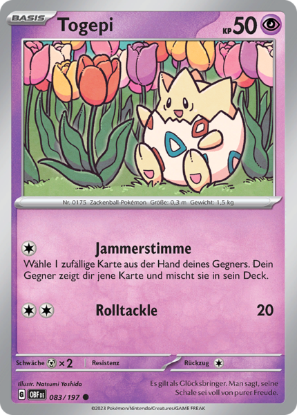 Obsidianflammen - 083/197 - Togepi - Common - Reverse Holo