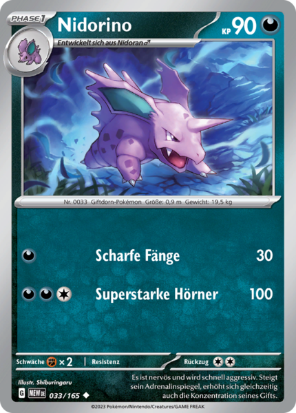 151 - 033/165 - Nidorino - Uncommon