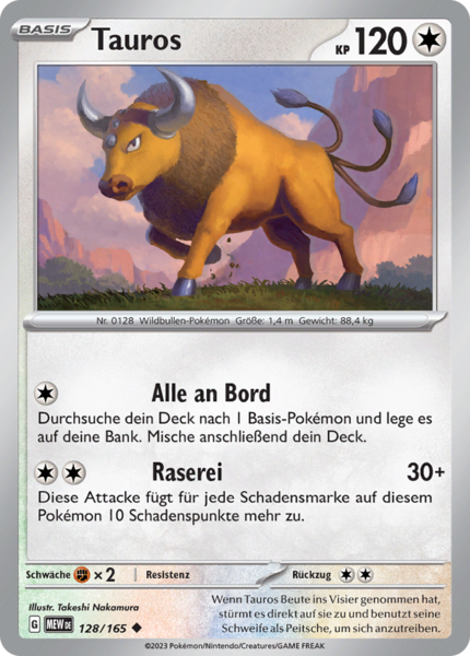 Tauros - 128/165 - 151 - Uncommon