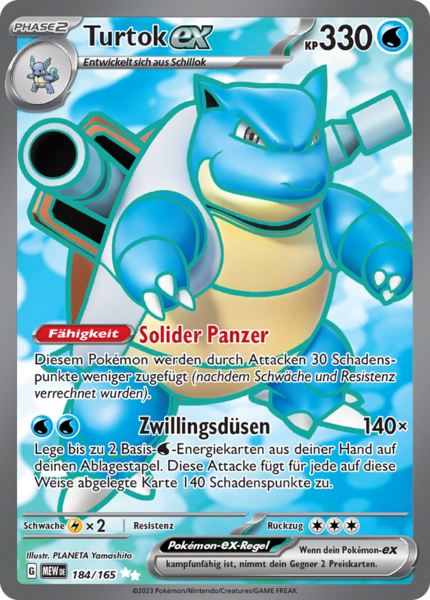 Turtok-ex - 184/165 - 151 - Ultra Rare - Full Art