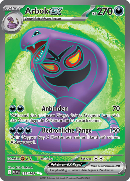 Arbok-ex - 185/165 - 151 - Ultra Rare - Full Art