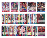 One Piece Card Game - 50 verschiedene Karten inkl. 5 Holos