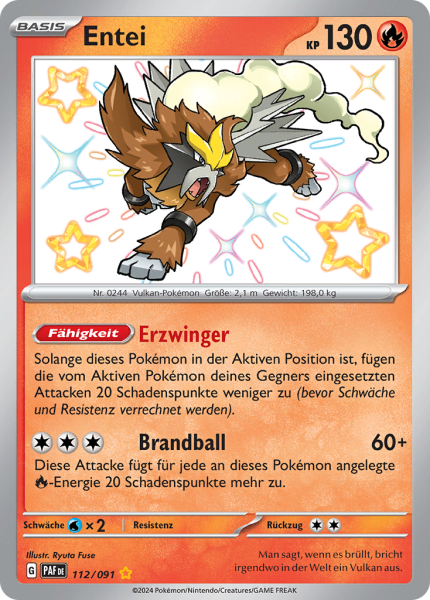 Paldeas Schicksale - 112/91 - Entei - Shiny Rare