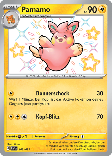 Paldeas Schicksale - 143/91 - Pamamo - Shiny Rare