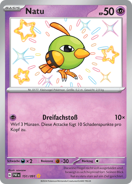 Paldeas Schicksale - 151/91 - Natu - Shiny Rare