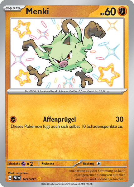 Paldeas Schicksale - 169/91 - Menki - Shiny Rare