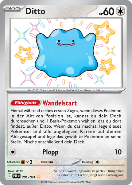 Paldeas Schicksale - 201/91 - Ditto - Shiny Rare