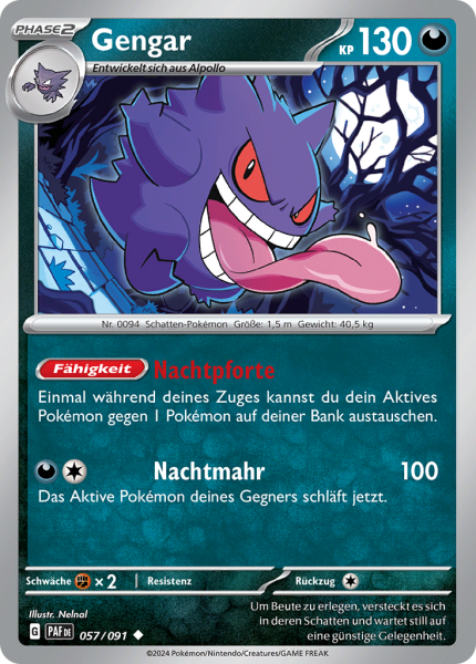 Paldeas Schicksale - 057/91 - Gengar - Uncommon - Reverse Holo