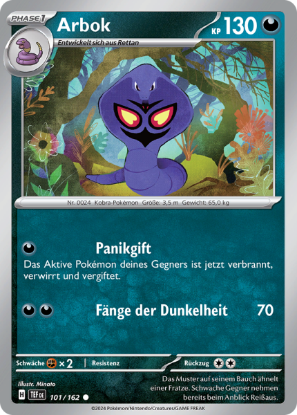 Gewalten der Zeit - 101/162 - Arbok  - Common - Reverse Holo