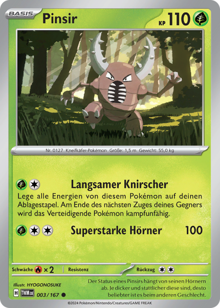 Maskerade im Zwielicht - 003/167 - Pinsir - Common - Reverse Holo