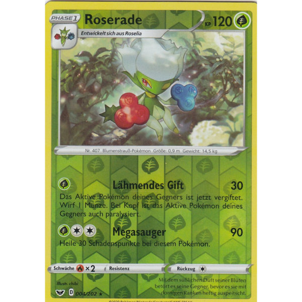 Roserade - 004/202 - Schwert & Schild - Rare - Reverse Holo