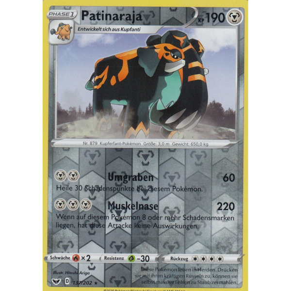 Patinaraja - 137/202 - Schwert & Schild - Rare - Reverse Holo