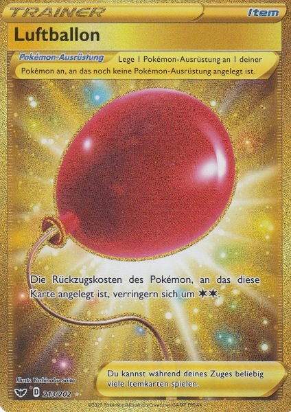 Luftballon - 213/202 - Schwert & Schild - Secret Rare - Gold