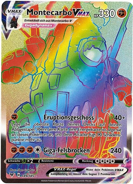 Farbenschock - 189/185 - Montecarbo VMAX - Secret Rare - Rainbow