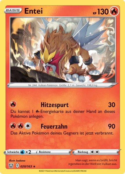 Kampfstile - 020/163 - Entei - Holo Rare