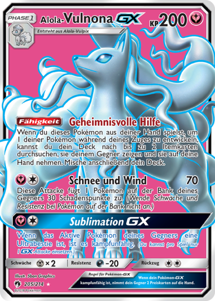 Echo des Donners - 205/214 - Alola-Vulnona GX  - Ultra Rare - Full Art